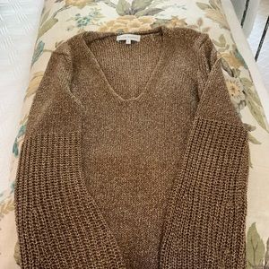 White and Warren gold sweater